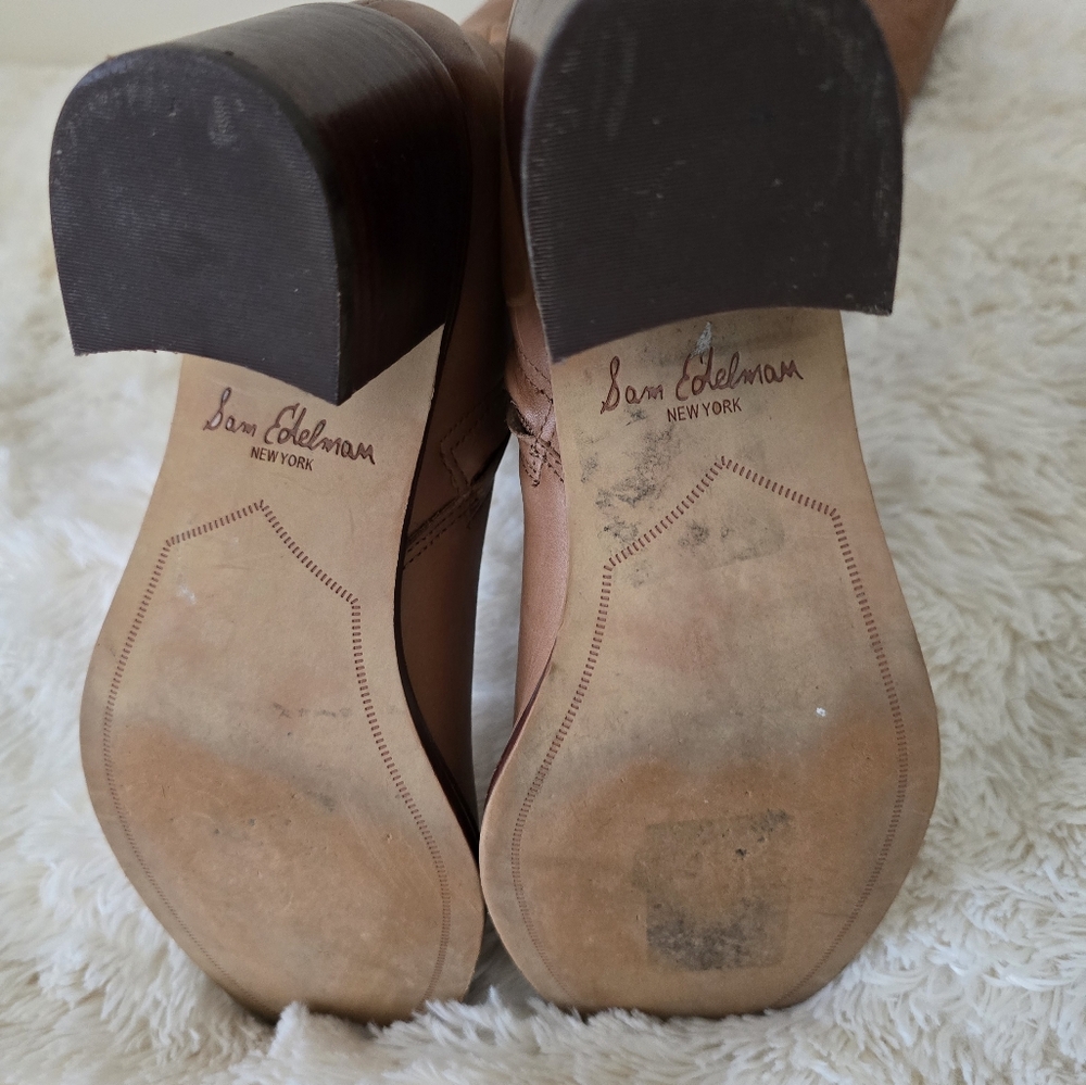 Sam Edelman Cognac Leather Over the Knee Boots size 8.5 - Picture 7 of 14